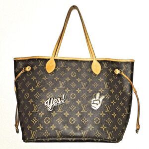 LOUIS VUITTON Neverfull MM Tote LV Monogram Leather Canvas Handbag UNIQUE